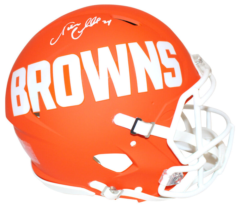 Nick Chubb Cleveland Browns Autographed Authentic AMP Full Size Helmet