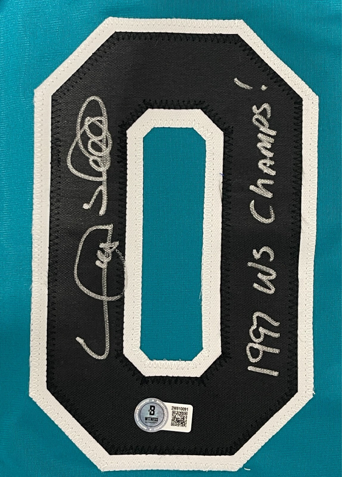 Gary Sheffield Florida Marlins Autographed Custom Jersey (97 WS Champs)