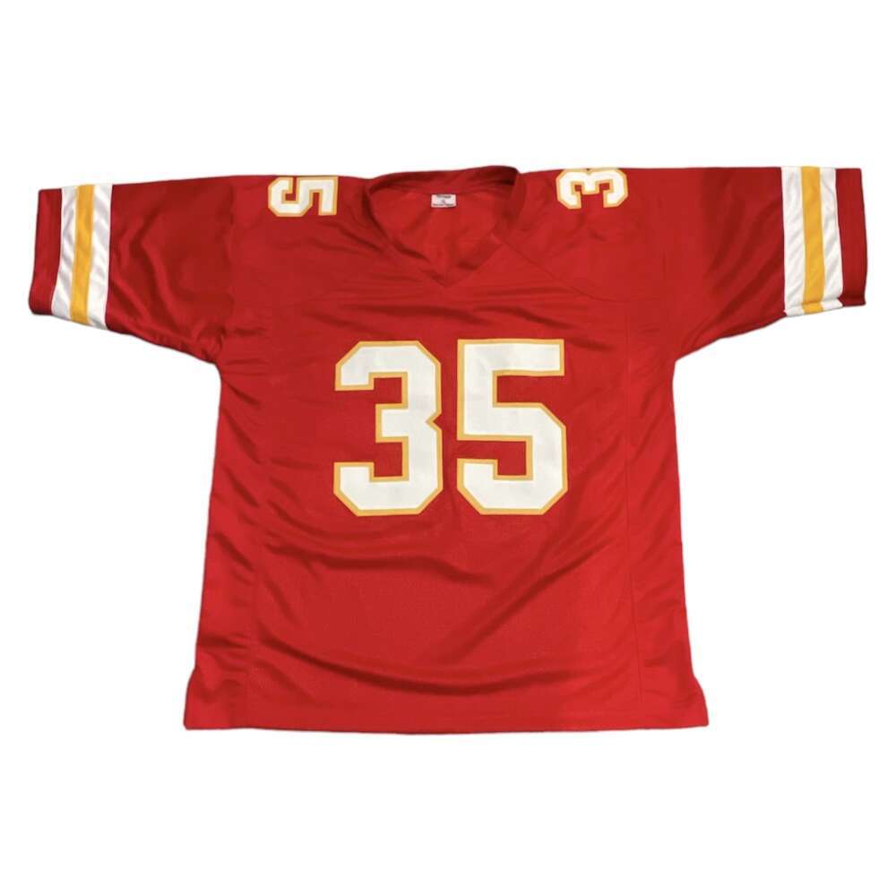 Christian Okoye Signed Kansas City Chiefs Custom Football Jersey (BAS)