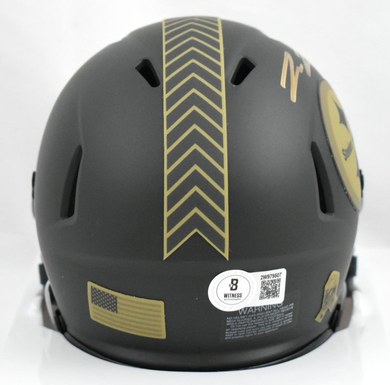 Pat Freiermuth Signed Pittsburgh Steelers 2025 Salute to Service Mini Helmet