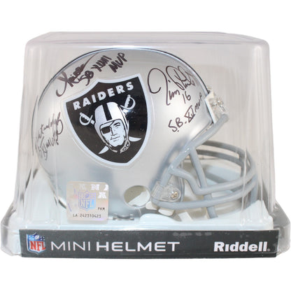 Fred Biletnikoff, Jim Plunkett & Marcus Allen Signed Raiders Mini Helmet