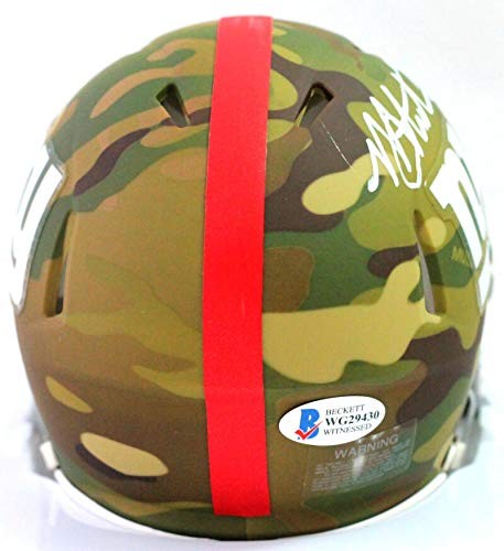 Michael Strahan Signed New York Giants Camo Speed Mini Helmet
