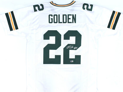 Matthew Golden Signed Green Bay Packers White Custom Jersey