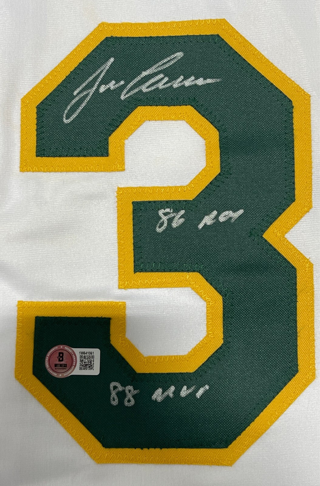 Jose Canseco Autographed Oakland Athletics Custom Jersey (2 Inscriptions)