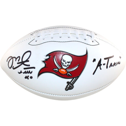 Mike Alstott Tampa Bay Buccaneers Signed Logo Football "A Train" BAS