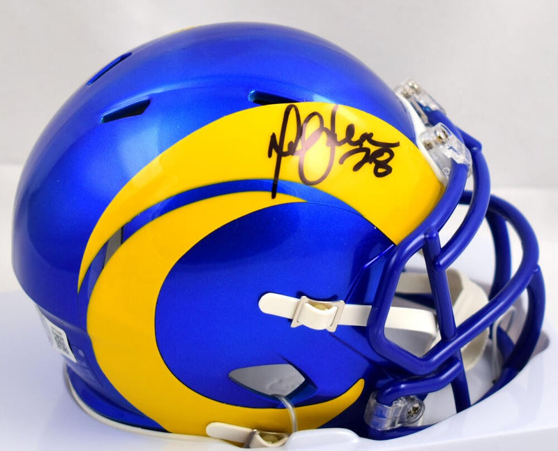 Marshall Faulk Signed St. Louis Rams Black Speed Mini Helmet