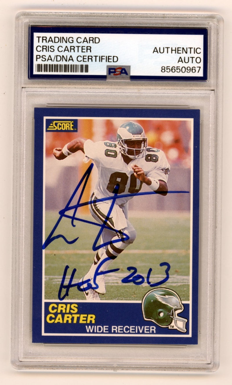 Cris Carter Signed 1989 Score Rookie Card #72 HOF 2013 PSA Authentic