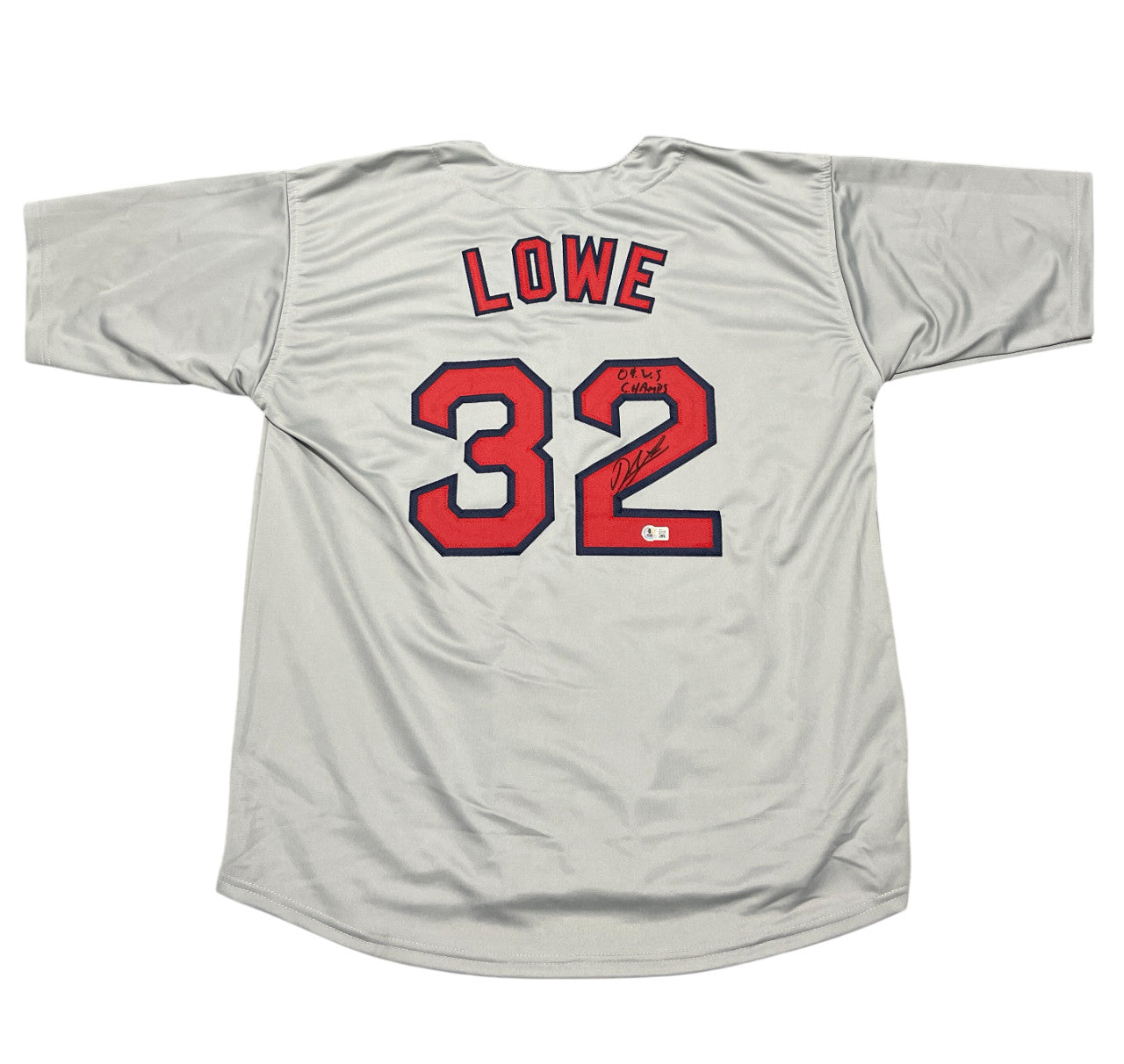 Derek Lowe Boston Red Sox Signed Custom Jersey (04 WS Champs) Beckett