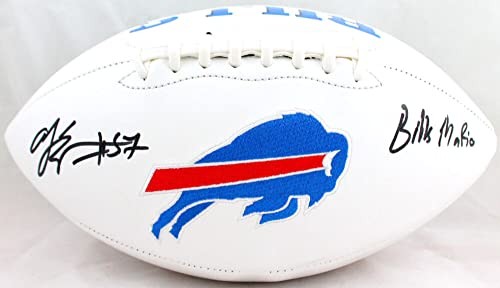 AJ Epenesa Signed Buffalo Bills Logo Football - Bills Mafia Inscription