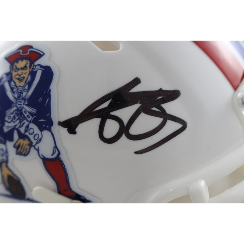 AJ Brown Signed New England Patriots Throwback Mini Helmet