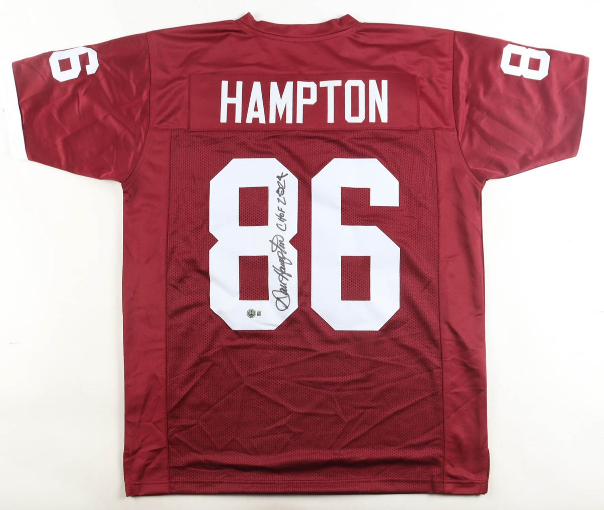 Dan Hampton Signed Arkansas Razorbacks Maroon Custom Jersey
