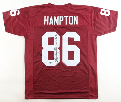 Dan Hampton Signed Arkansas Razorbacks Maroon Custom Jersey