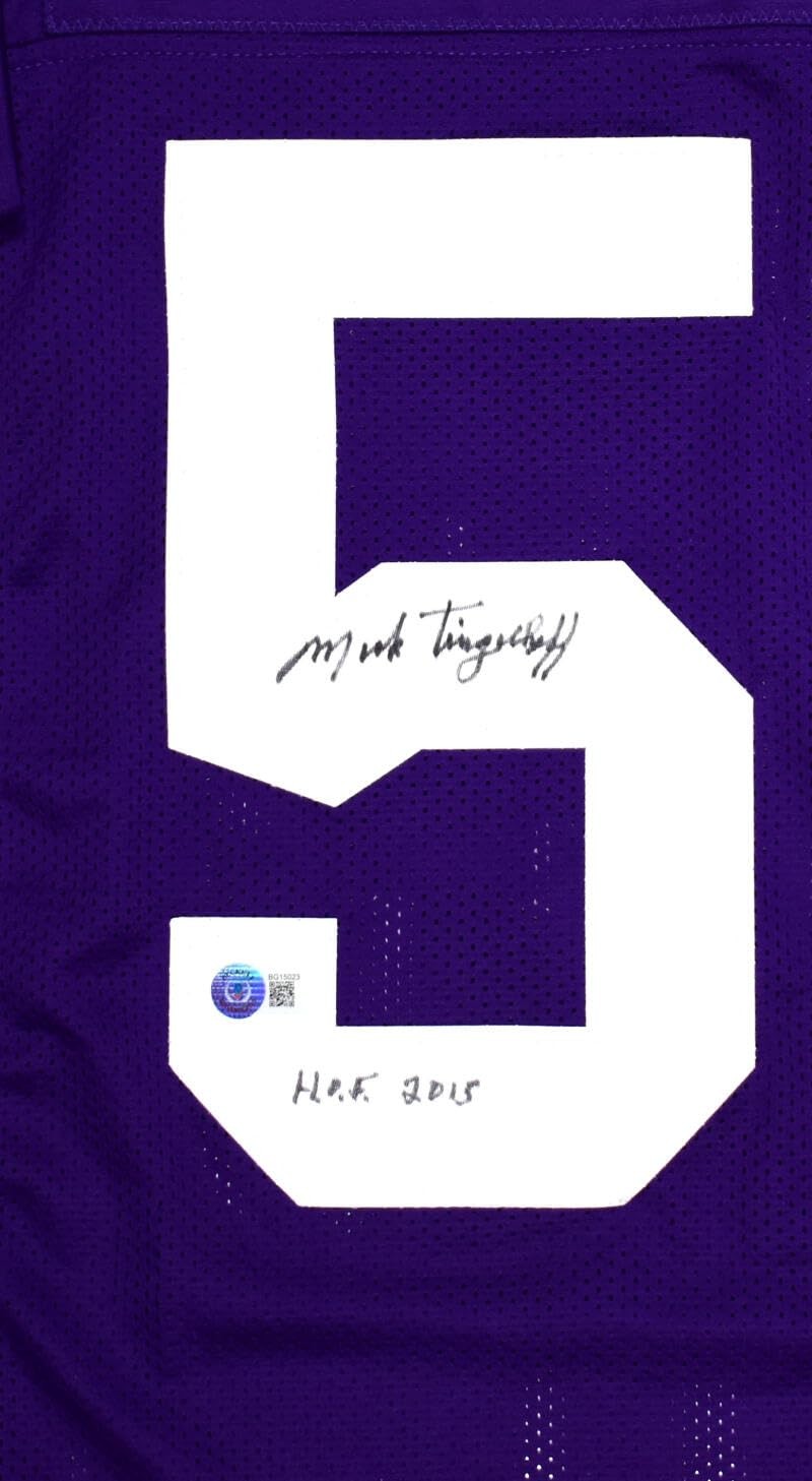 Mick Tingelhoff Autographed Minnesota Vikings Custom Purple Jersey (HOF)