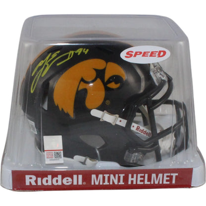 AJ Epenesa Iowa Hawkeyes Autographed Mini Helmet (BAS Witnessed)
