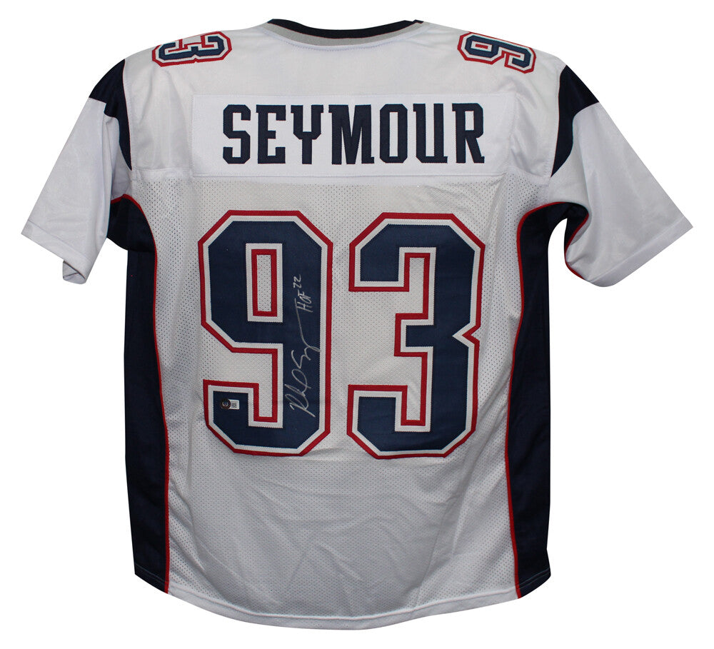 Richard Seymour Autographed New England Patriots White Pro Style Jersey HOF