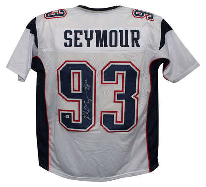 Richard Seymour Autographed New England Patriots White Pro Style Jersey HOF