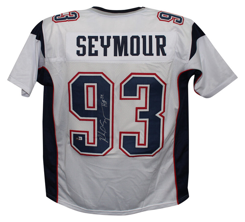 Richard Seymour Autographed New England Patriots White Pro Style Jersey HOF