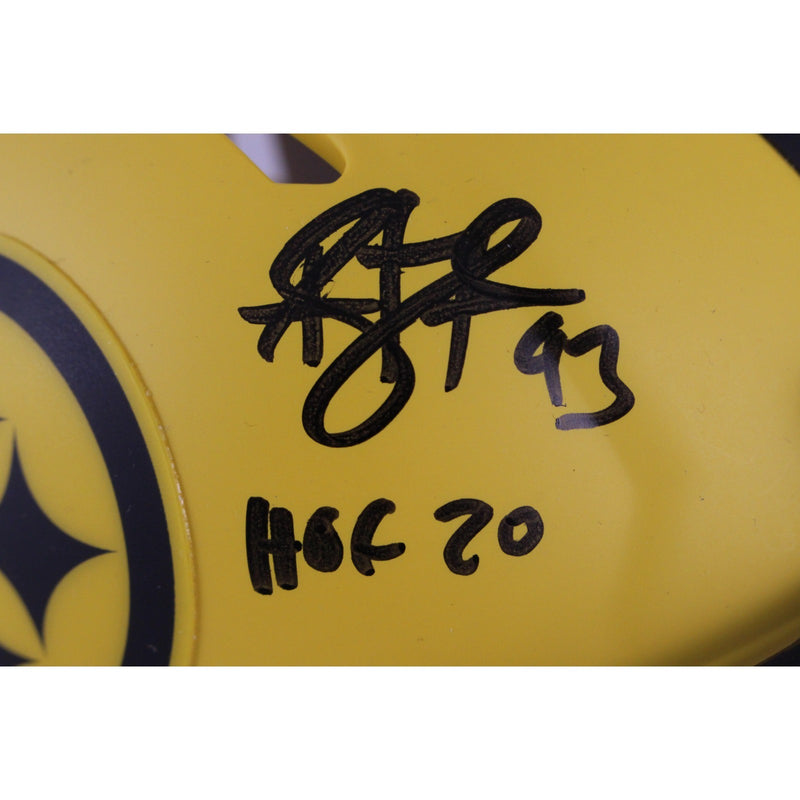 Troy Polamalu Pittsburgh Steelers Signed Rave Mini Helmet (HOF Inscription)