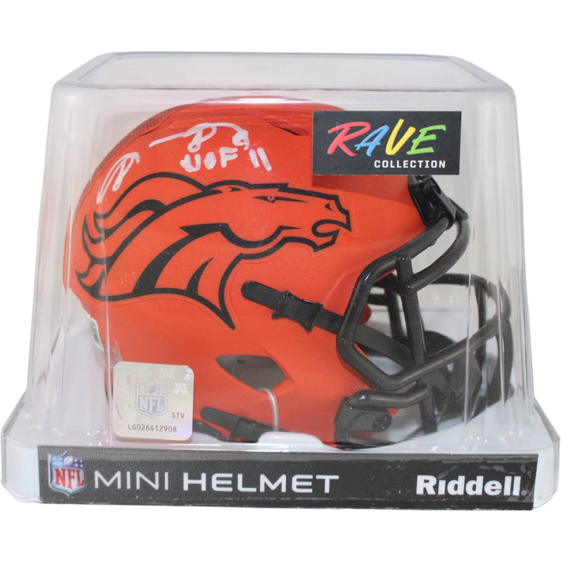 Shannon Sharpe Denver Broncos Signed Rave Mini Helmet (HOF Inscription)