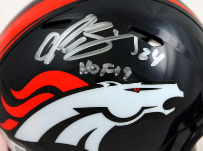 Champ Bailey Autographed Denver Broncos Speed Mini Helmet (HOF Inscribed)
