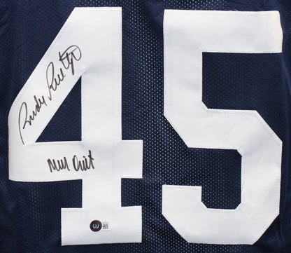 Rudy Ruettiger Autographed College Style Blue Jersey
