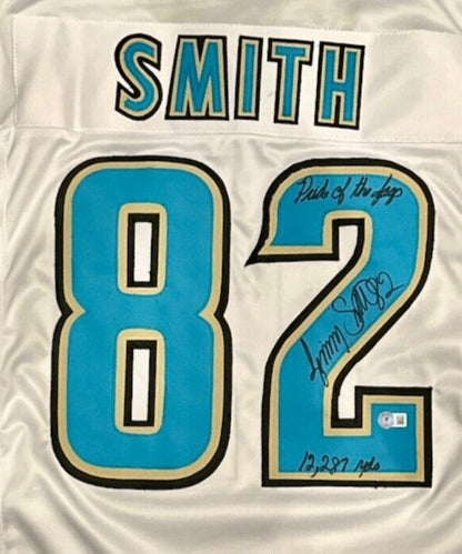 Jimmy Smith Signed Jacksonville Jaguars Custom Jersey - 2 Inscriptions