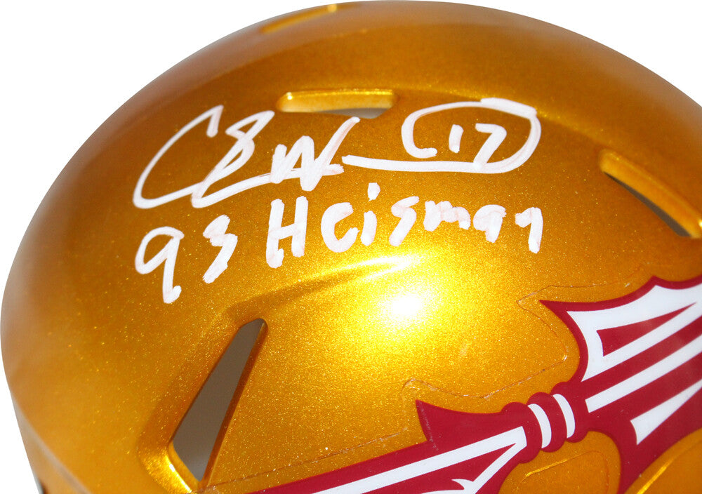 Charlie Ward FSU Seminoles Autographed Flash Mini Helmet "Heisman"
