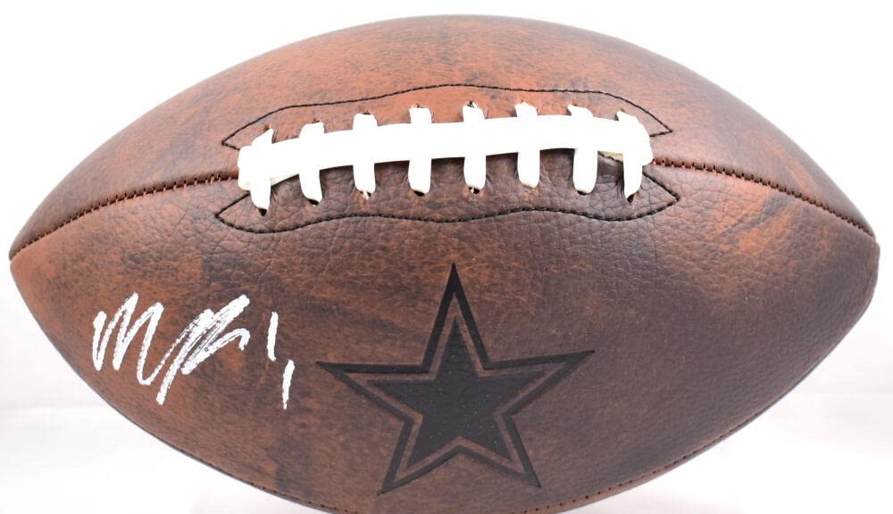 Micah Parsons Signed Dallas Cowboys Distressed Logo Football