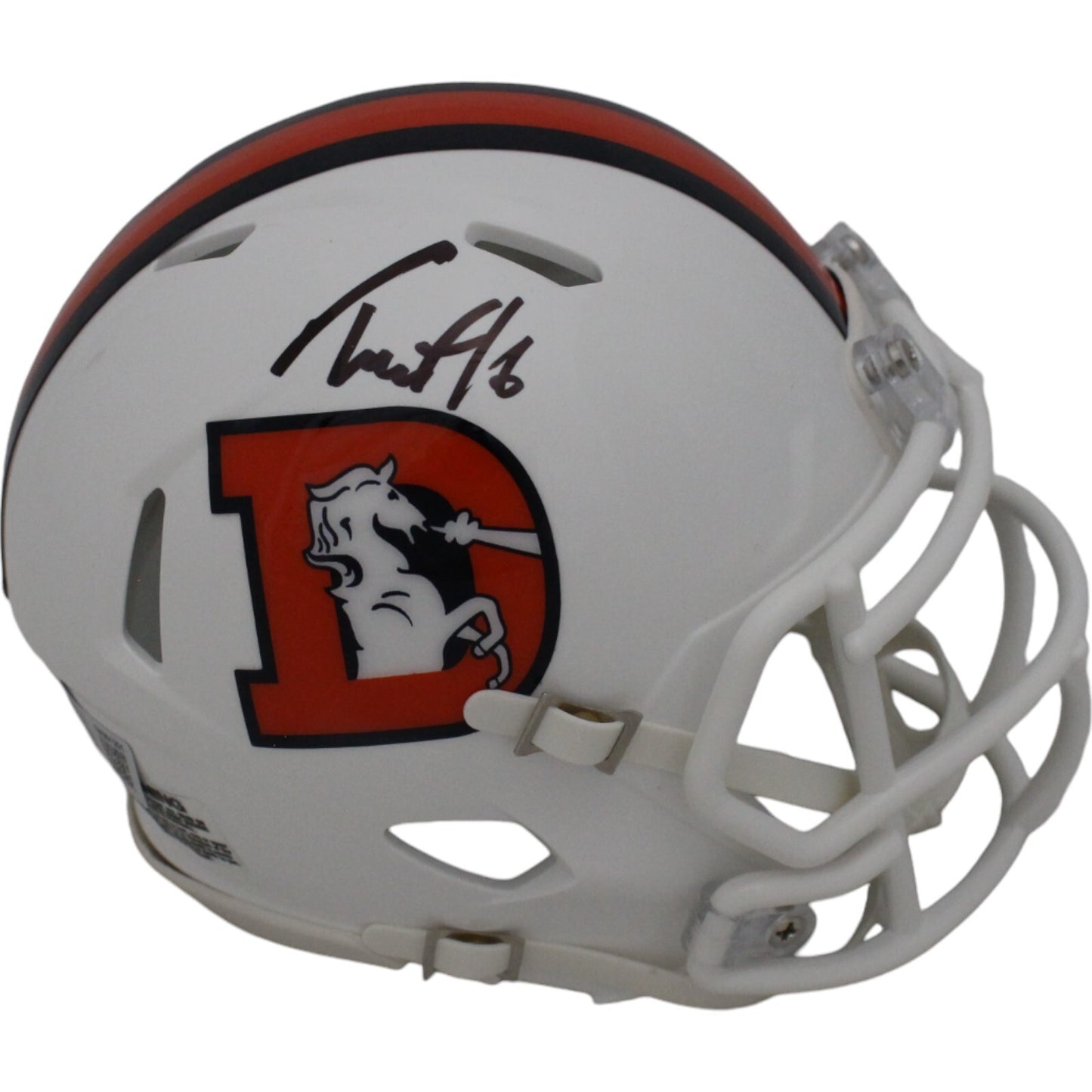 Troy Franklin Denver Broncos Autographed Snowcap Mini Helmet