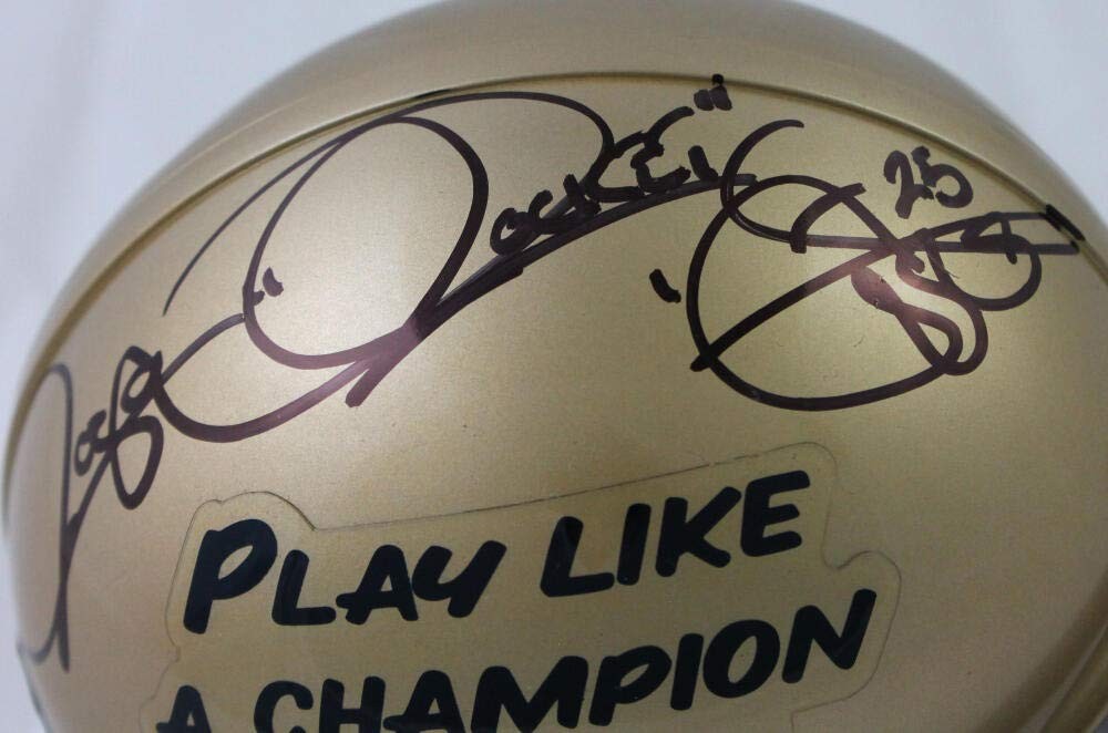 Raghib Rocket Ismail Signed Notre Dame Mini Helmet - PLAC Inscribed