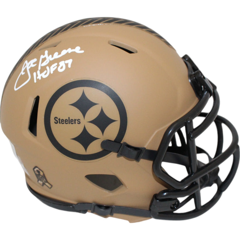 Joe Greene Autographed Pittsburgh Steelers 2023 Salute to Service Mini Helmet