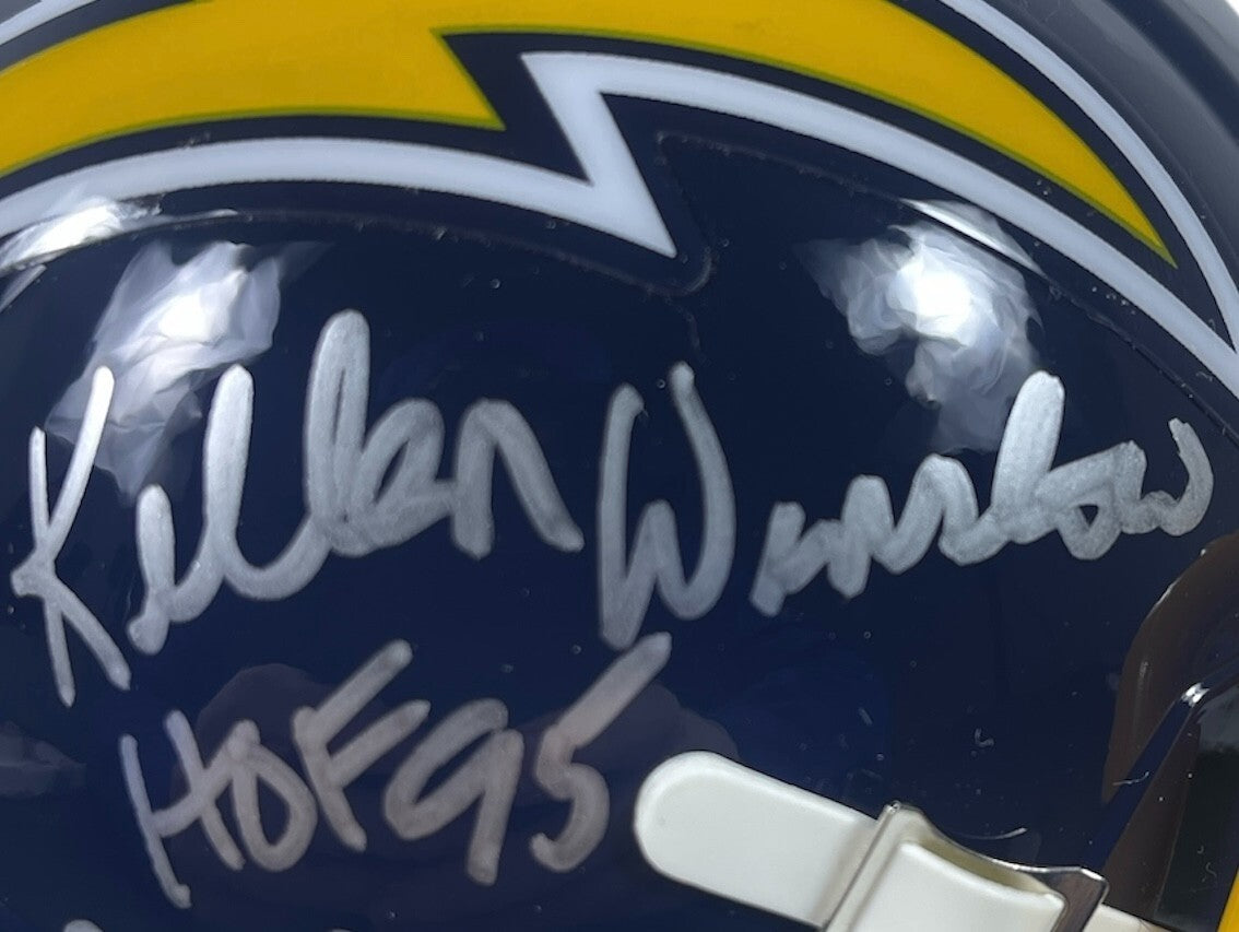 Kellen Winslow & Charlie Joiner Autographed Chargers Throwback Mini Helmet