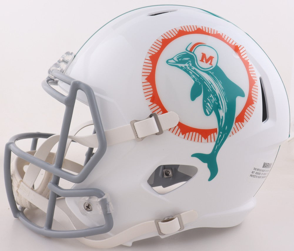 Larry Little Signed Miami Dolphins Full Size Throwback Replica Helmet
