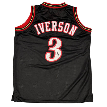 Allen Iverson Signed Philadelphia 76ers Custom Basketball Jersey (Beckett)