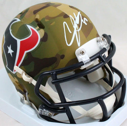 Andre Johnson Signed Houston Texans Camo Speed Mini Helmet