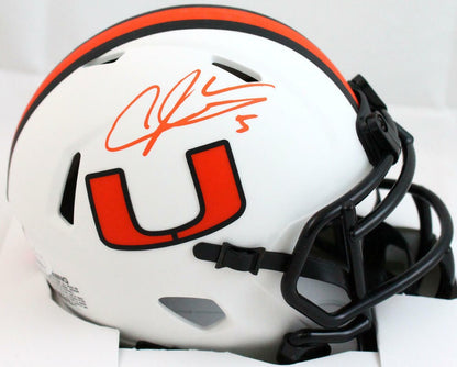 Andre Johnson Signed Miami Hurricanes Lunar Speed Mini Helmet