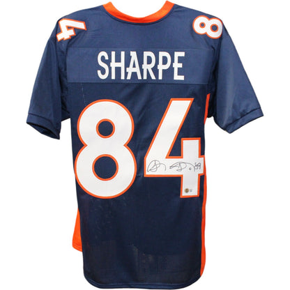 Shannon Sharpe Autographed Pro Style Blue Jersey (Beckett COA)