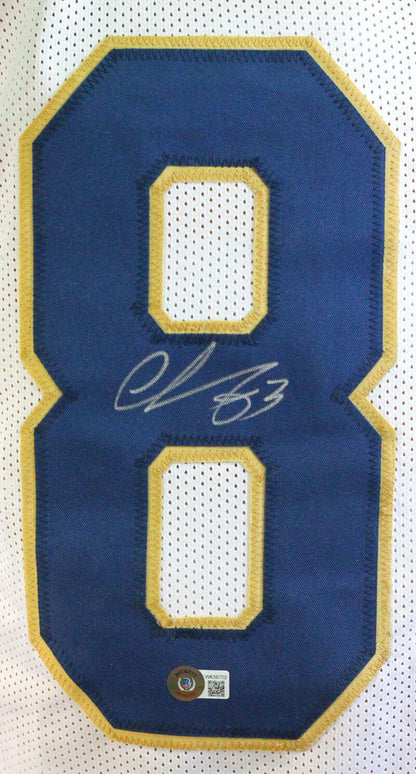 Chase Claypool Signed Notre Dame Style Custom White Jersey