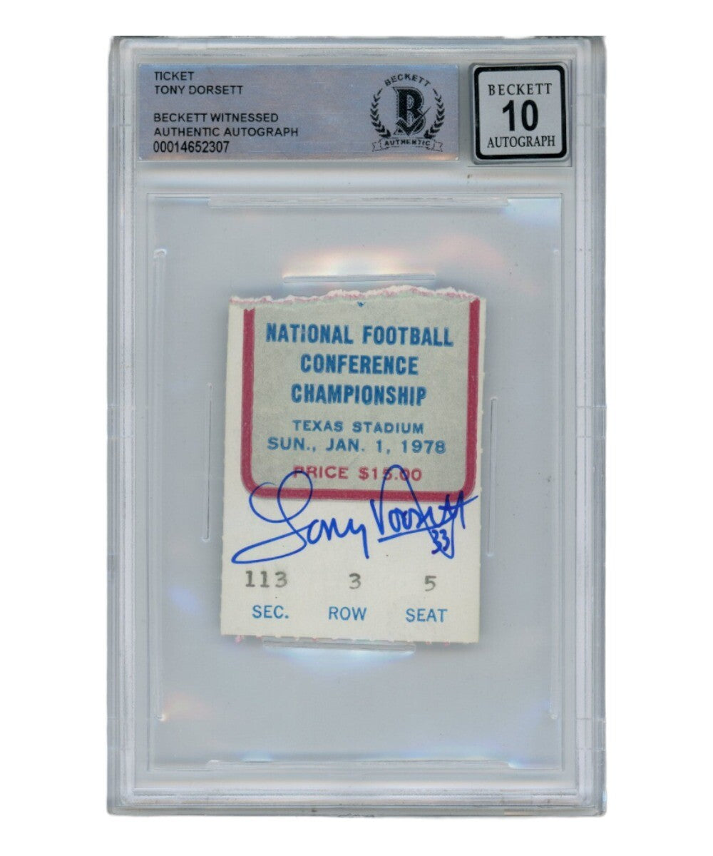 Tony Dorsett Signed 1978 NFC Championship Game Ticket Stub (Beckett)