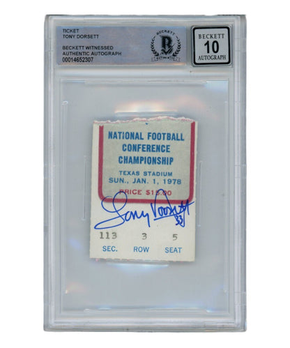 Tony Dorsett Signed 1978 NFC Championship Game Ticket Stub (Beckett)