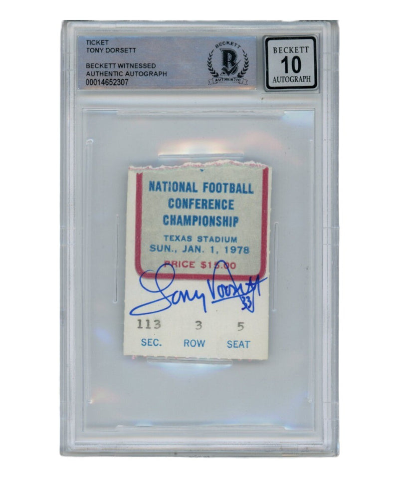Tony Dorsett Signed 1978 NFC Championship Game Ticket Stub (Beckett)