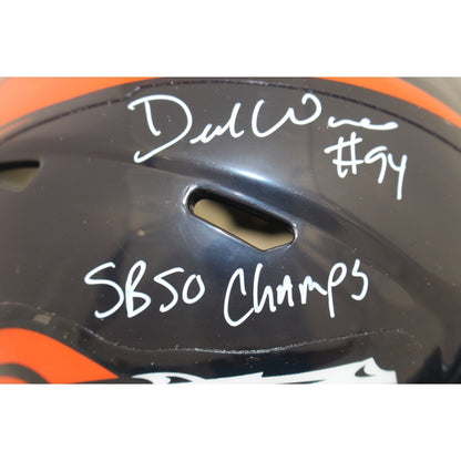 Demarcus Ware Denver Broncos Signed Throwback Mini Helmet (SB 50 Champs)