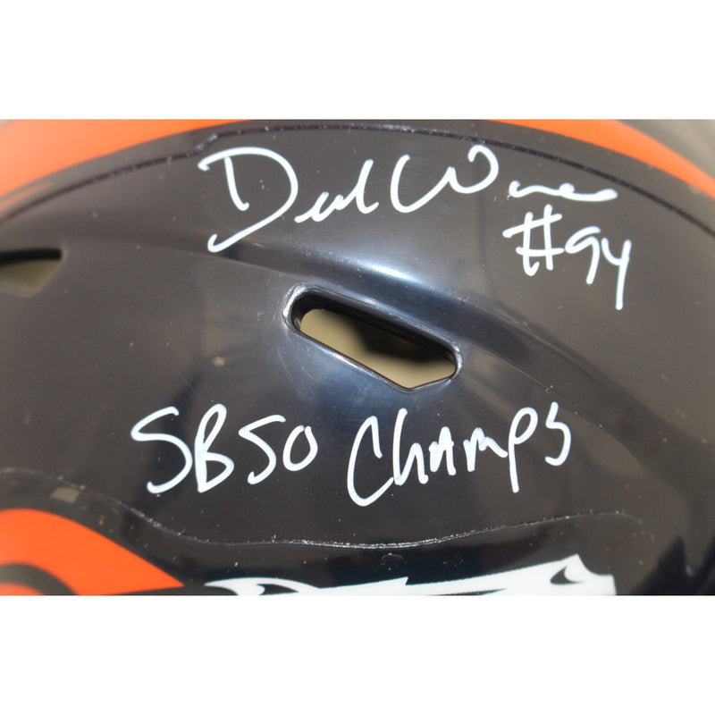 Demarcus Ware Denver Broncos Signed Throwback Mini Helmet (SB 50 Champs)
