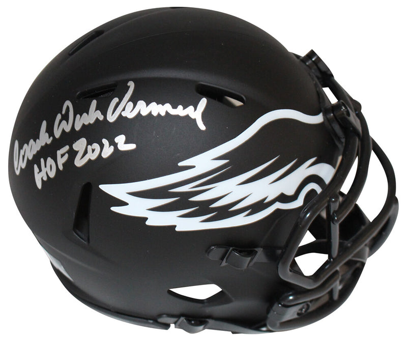 Dick Vermiel Signed Philadelphia Eagles Eclipse HOF Mini Helmet Beckett