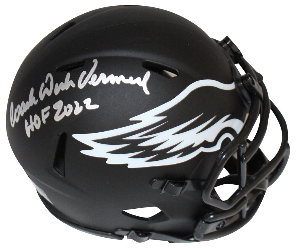 Dick Vermiel Signed Philadelphia Eagles Eclipse HOF Mini Helmet Beckett