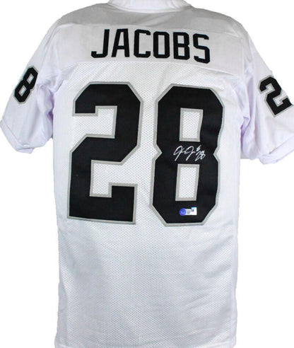 Josh Jacobs Autographed White Custom Jersey