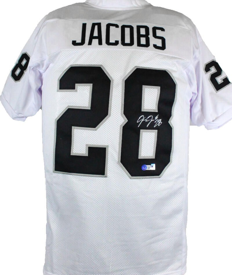 Josh Jacobs Autographed White Custom Jersey