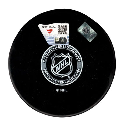 Connor Hellebuyck Signed Winnipeg Jets Logo Puck - 2025 Hart Inscription