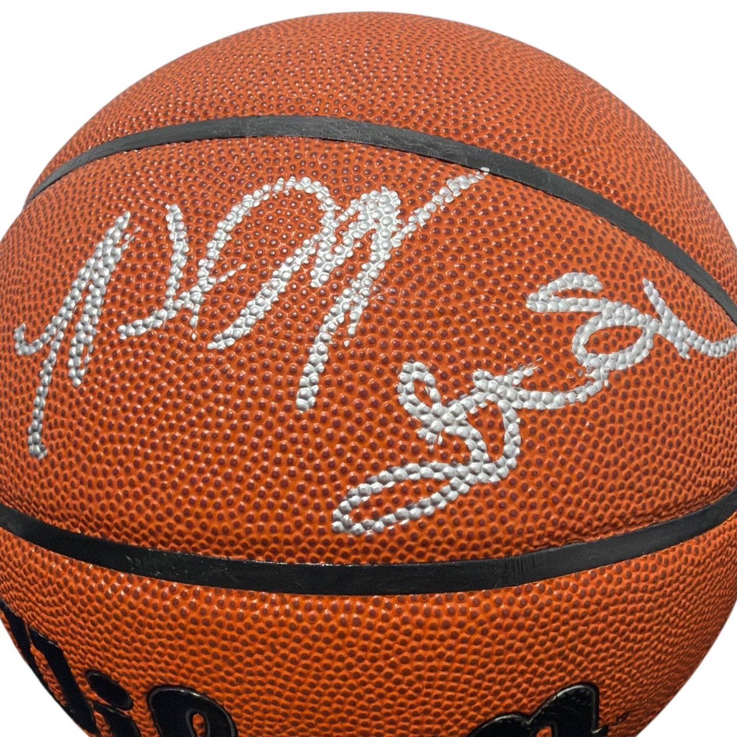 Marcus Camby, Latrell Sprewell & Larry Johnson Signed Wilson Basketball