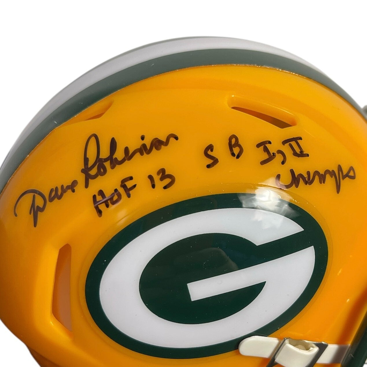 Dave Robinson Green Bay Packers Signed Mini Helmet (2 Inscriptions)